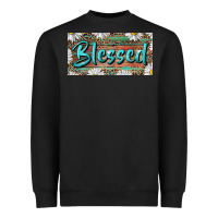 Black Blessed With Daisy And Leopard Heavyweight Sweatshirt - RanaPortraitStore