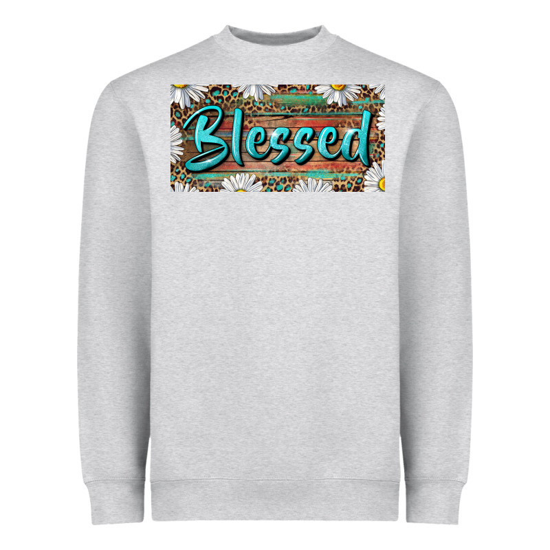 Blessed With Daisy And Leopard Heavyweight Sweatshirt by RanaPortraitStore | Teevron