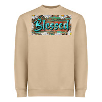 Mushroom Blessed With Daisy And Leopard Heavyweight Sweatshirt - RanaPortraitStore