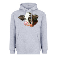 Heather Grey holstein calf face Heavyweight Hoodie - LillyAllenDesigns