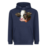 Navy holstein calf face Heavyweight Hoodie - LillyAllenDesigns