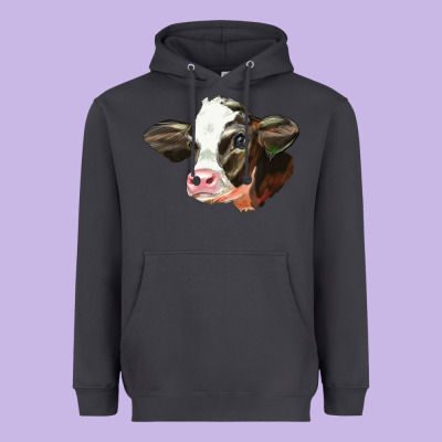 Holstein Calf Face Heavyweight Hoodie Designed By Lillyallendesigns