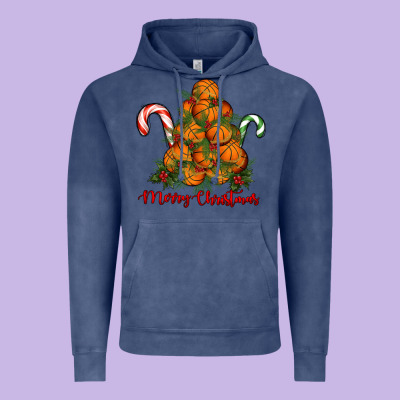 Vintage Hoodie Merry Christmas Basketball