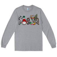 Heather Grey fiesta Long Sleeve Tee - CowhideDigitalArt
