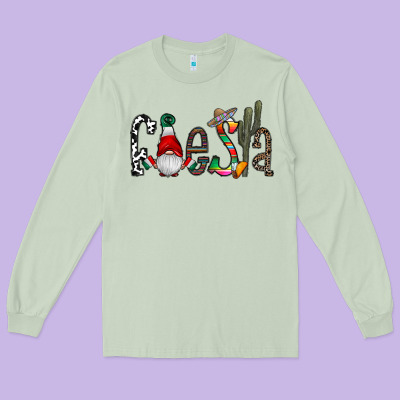 Fiesta Long Sleeve Tee Designed By Cowhidedigitalart