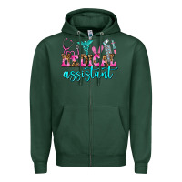 Sports Green medical assistant Zipper Hoodie - AdoDesignShop