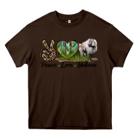 Chocolate Brown Leopard Peace Love Baboon Heavy Core Tee - LillyAllenDesigns