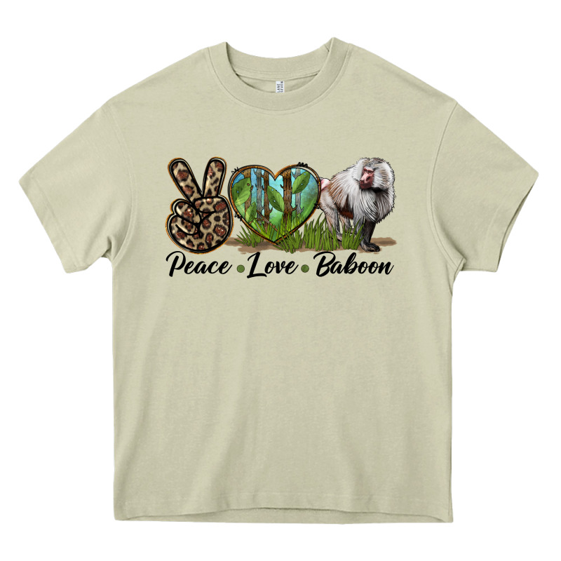 Leopard Peace Love Baboon Heavy Core Tee by LillyAllenDesigns | Teevron