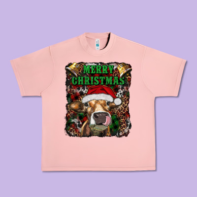 Merry Christmas Heifer With Cowbells Urban Heavy Tee Designed By Ranaportraitstore