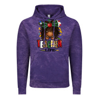 Cloud Purple teacher life afro locs messy bun Vintage Hoodie - texasbilliewilder