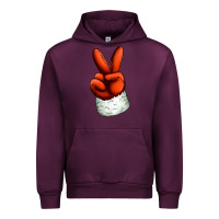 Mauve Wine Christmas peace hand Urban Hoodie - Jasminsmagicworld