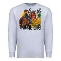 Heather Grey livin the rural life Premium Sweatshirt - MaliasSmallBusiness