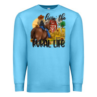 Ocean Blue livin the rural life Premium Sweatshirt - MaliasSmallBusiness