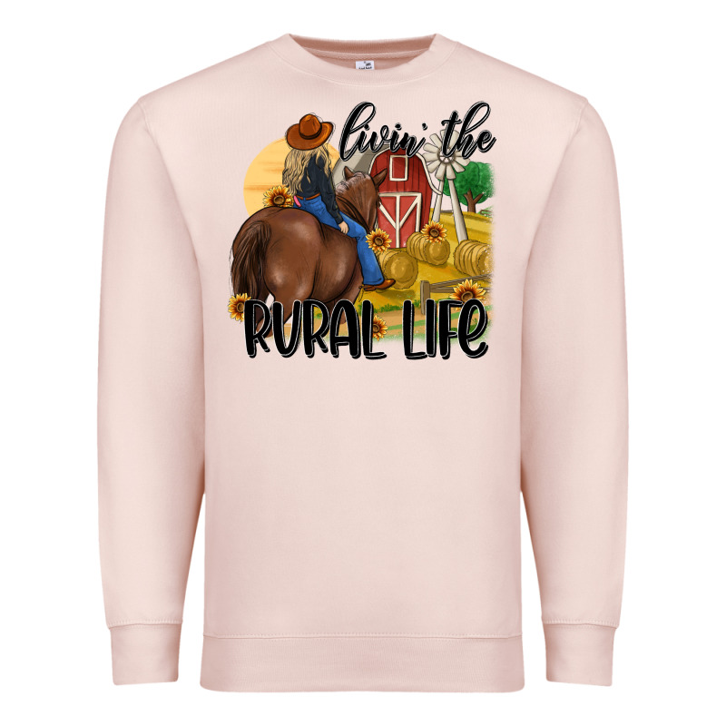 Livin The Rural Life Premium Sweatshirt by MaliasSmallBusiness | Teevron