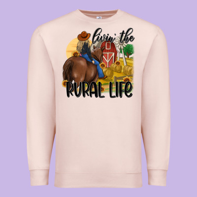 Livin The Rural Life Premium Sweatshirt Designed By Maliassmallbusiness