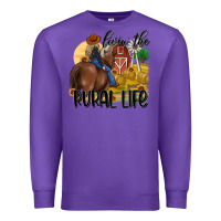 Purple livin the rural life Premium Sweatshirt - MaliasSmallBusiness