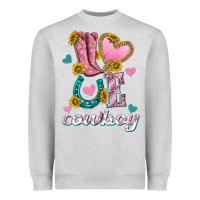 Heather Grey love western cowboy Heavyweight Sweatshirt - texasbilliewilder