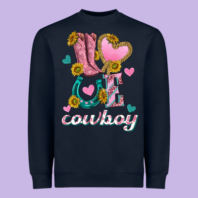 Love Western Cowboy Heavyweight Sweatshirt Designed By Texasbilliewilder