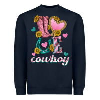 Navy love western cowboy Heavyweight Sweatshirt - texasbilliewilder