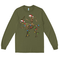 Army Green skeleton deer santa Long Sleeve Tee - FaDigitalArtStudio