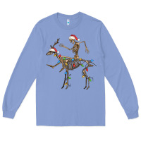 Colony Blue skeleton deer santa Long Sleeve Tee - FaDigitalArtStudio