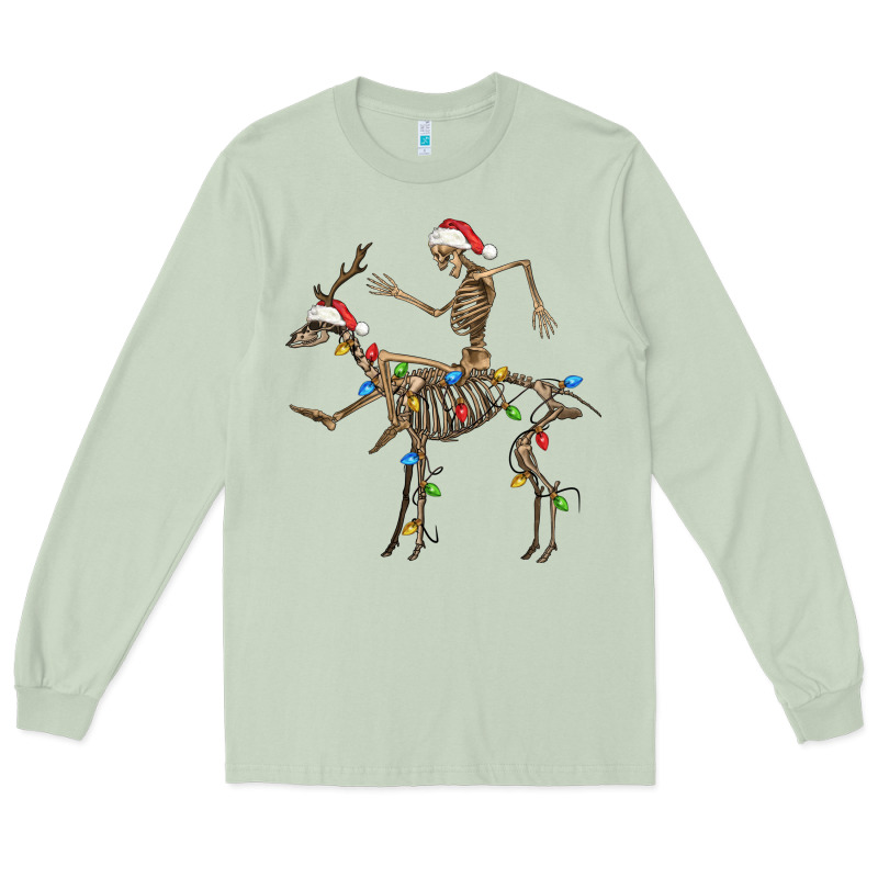 Skeleton Deer Santa Long Sleeve Tee by FaDigitalArtStudio | Teevron
