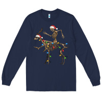 Navy skeleton deer santa Long Sleeve Tee - FaDigitalArtStudio