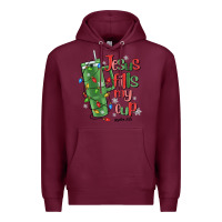 Burgundy jesus fills my cup psalm 25 5 Premium Hoodie - MaliasSmallBusiness
