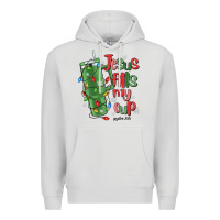 Dove Grey jesus fills my cup psalm 25 5 Premium Hoodie - MaliasSmallBusiness