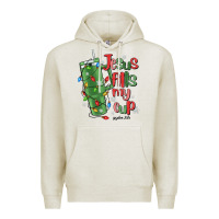 Oatmeal Heather jesus fills my cup psalm 25 5 Premium Hoodie - MaliasSmallBusiness