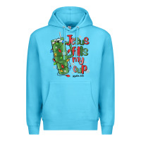 Ocean Blue jesus fills my cup psalm 25 5 Premium Hoodie - MaliasSmallBusiness