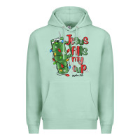 Seafoam jesus fills my cup psalm 25 5 Premium Hoodie - MaliasSmallBusiness