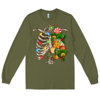 Army Green skeleton chest christmas Long Sleeve Tee - FaDigitalArtStudio