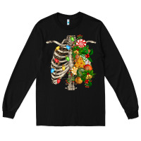 Black skeleton chest christmas Long Sleeve Tee - FaDigitalArtStudio