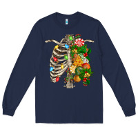Navy skeleton chest christmas Long Sleeve Tee - FaDigitalArtStudio