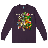 Plum skeleton chest christmas Long Sleeve Tee - FaDigitalArtStudio