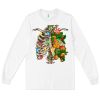 White skeleton chest christmas Long Sleeve Tee - FaDigitalArtStudio