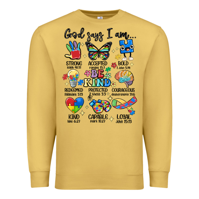 God Says  Am Autism Premium Sweatshirt by MaliasSmallBusiness | Teevron