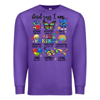 Purple god says  am autism Premium Sweatshirt - MaliasSmallBusiness