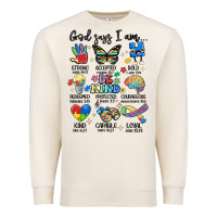 Sandshell god says  am autism Premium Sweatshirt - MaliasSmallBusiness