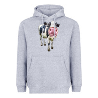 Heather Grey Cute Holstein Heavyweight Hoodie - LillyAllenDesigns