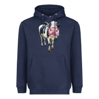 Navy Cute Holstein Heavyweight Hoodie - LillyAllenDesigns