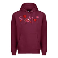 Burgundy love and  love balloons Premium Hoodie - AdoDesignShop
