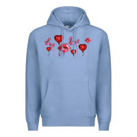 Colony Blue love and  love balloons Premium Hoodie - AdoDesignShop