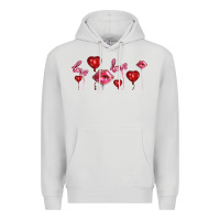 Dove Grey love and  love balloons Premium Hoodie - AdoDesignShop