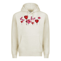 Oatmeal Heather love and  love balloons Premium Hoodie - AdoDesignShop