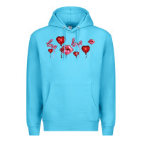 Ocean Blue love and  love balloons Premium Hoodie - AdoDesignShop