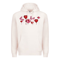 Pale Pink love and  love balloons Premium Hoodie - AdoDesignShop