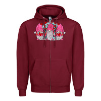 Burgundy gnomies valentines day Zipper Hoodie - JahusDesignShop