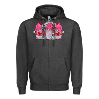 Charcoal Heather gnomies valentines day Zipper Hoodie - JahusDesignShop